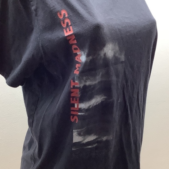 Forever 21 Size Large Silent Madness Black Graphic Tee. Preloved - Picture 2 of 6
